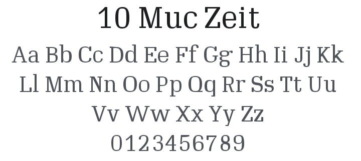 10 Muc Zeit Font