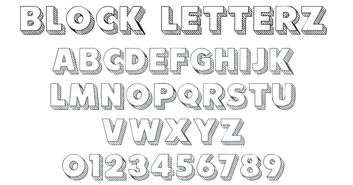 101! Block Letterz Font