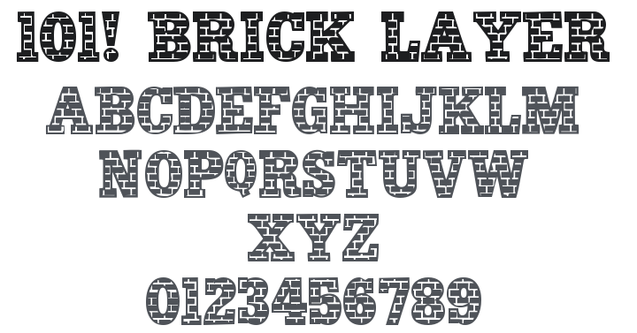 101! Brick Layer Font
