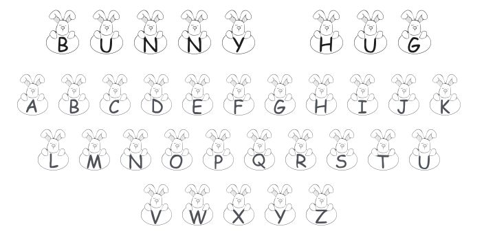 101! Bunny Hug Font