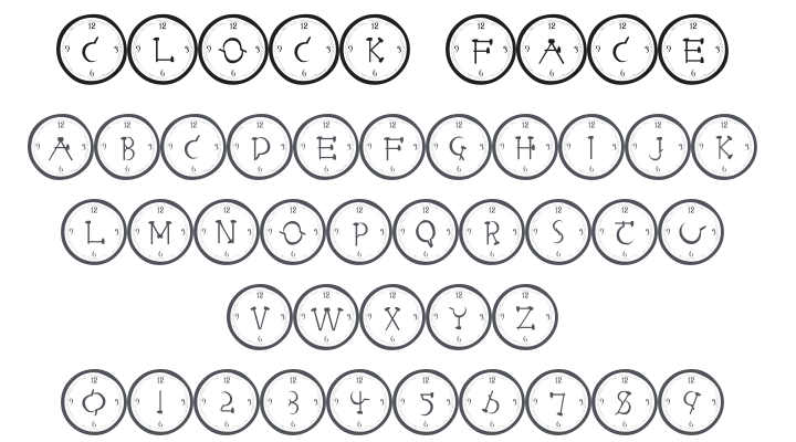 101! Clock Face Font