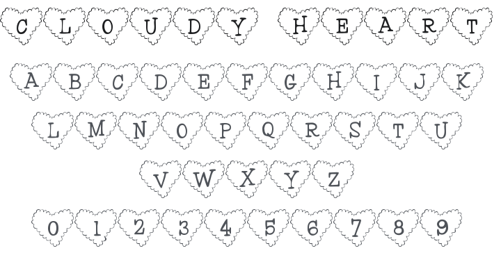 101! Cloudy Heartz Font