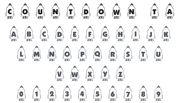 101! Countdown ta Blast Off! Font