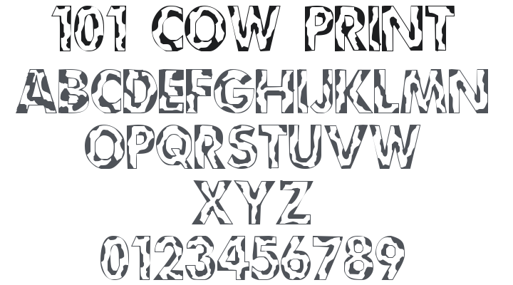 101! Cow Print Font