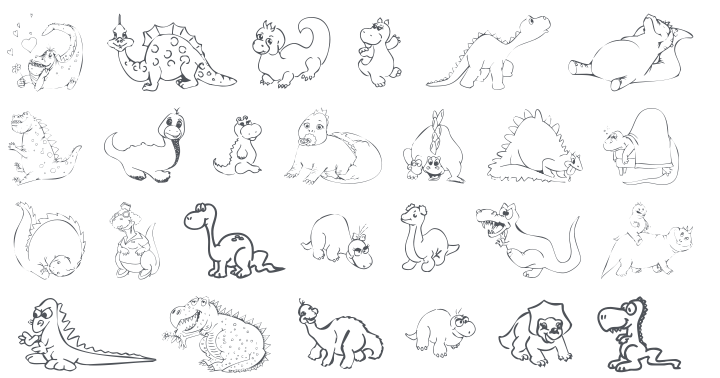 101! Cute Dinoz Font
