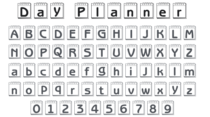 101! Day Planner Font