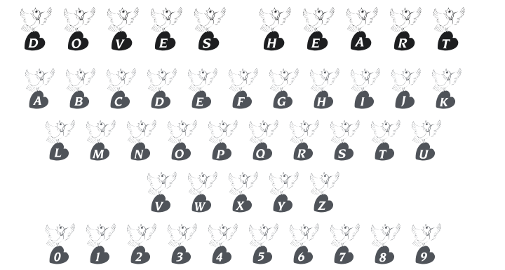 101! Doves Heart Font