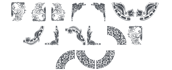 101! Floral Corners 2 Font