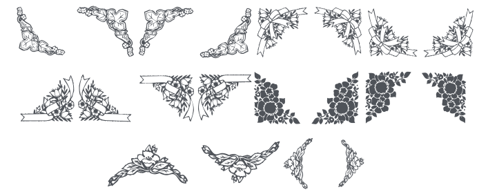 101! Floral Corners 3 Font