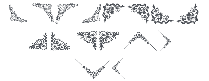 101! Floral Corners 4 Font