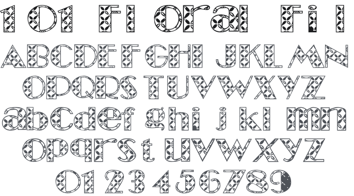 101! Floral Fill Font