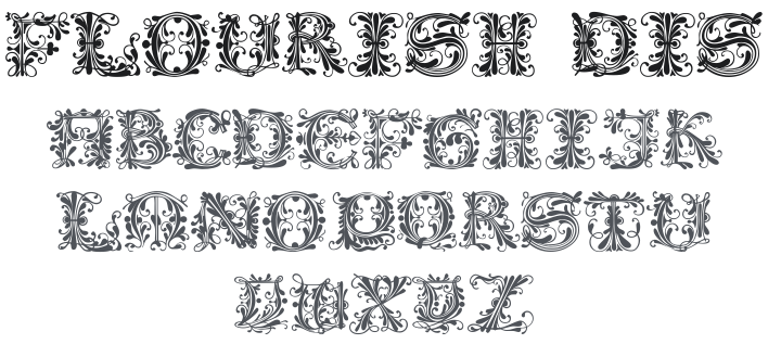 101! Flourish Display Capz Font