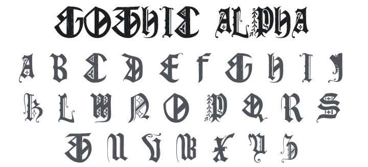101! Gothic Alpha Font
