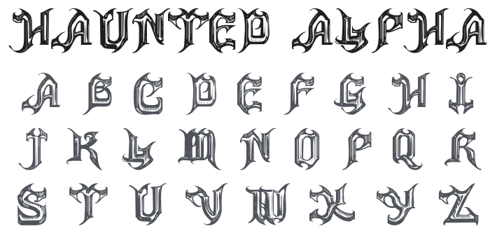 101! Haunted Alpha Font