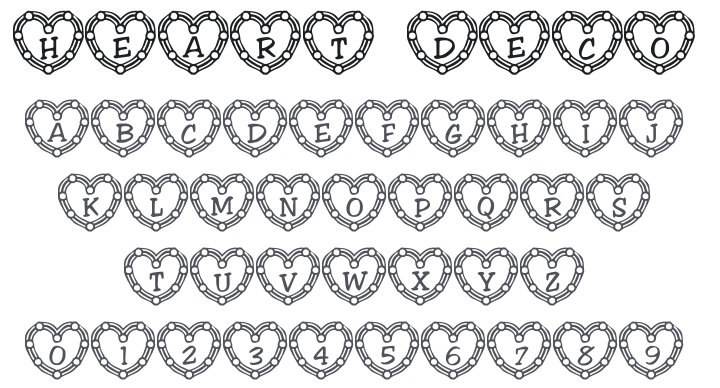 101! Heart Deco Font