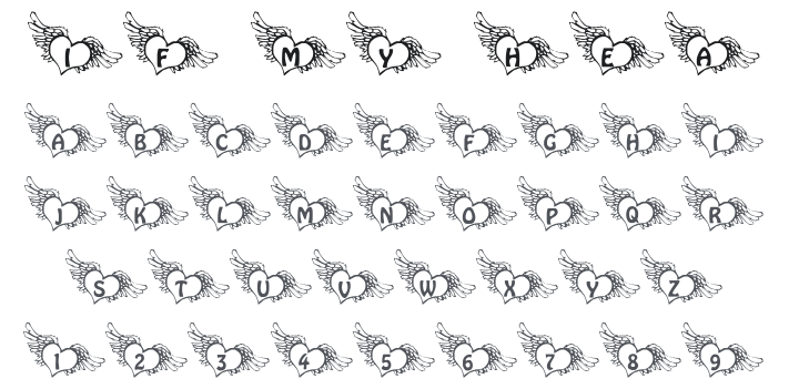 101! If My Heart Had Wingz Font