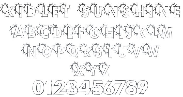 101! Kidlet Sunshine 'Bet Font