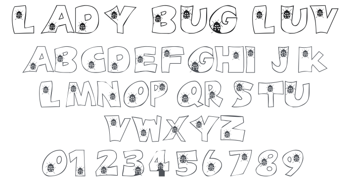 101! Lady Bug Luv Font