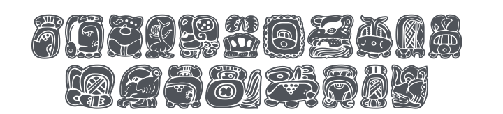 101! Mayan Month Glyphz Font