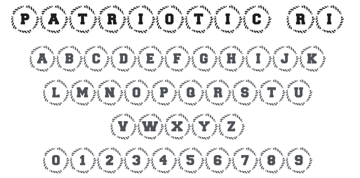 101! Patriotic Ring Font