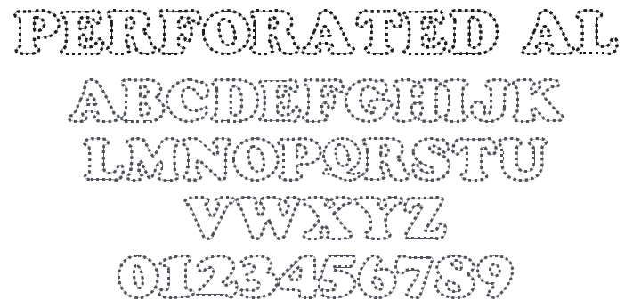 101! Perforated Alpha Font