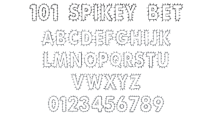 101! Spikey 'Bet Font