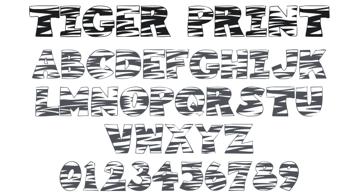 101! Tiger Print Font