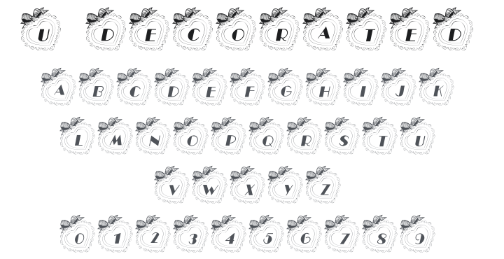 101! U Decorated My Heart Font