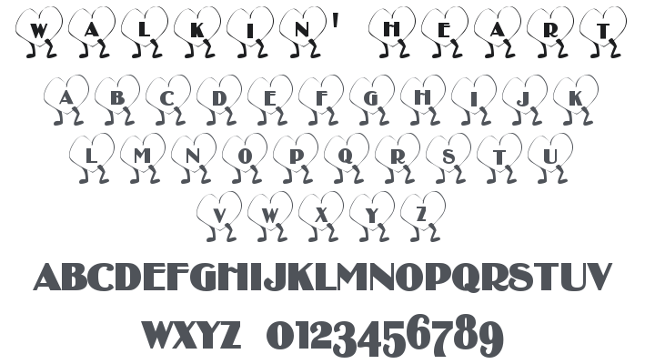 101! Walkin' Heart Font