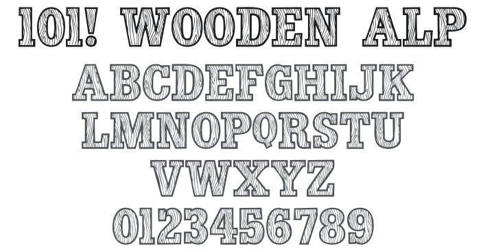 101! Wooden Alpha Blockz Font