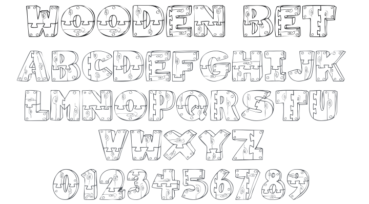 101! Wooden 'Bet Font