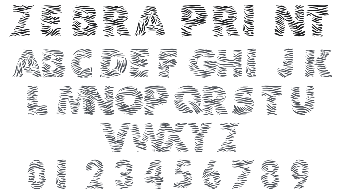 101! Zebra Print Font