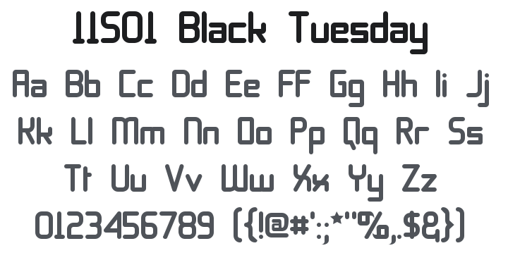 11S01 Black Tuesday Font Family