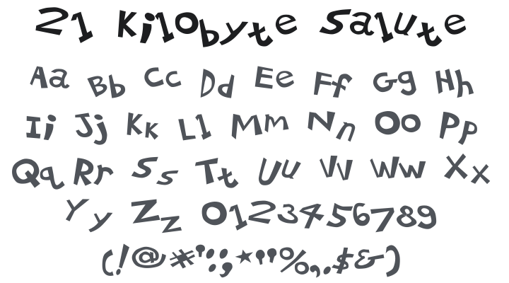 21 Kilobyte Salute Font