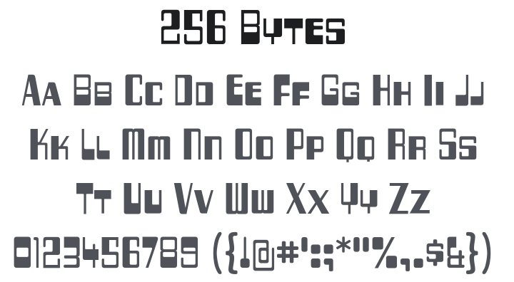 256 Bytes Font