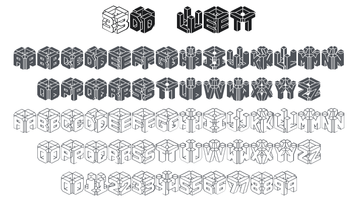 3D LET Font