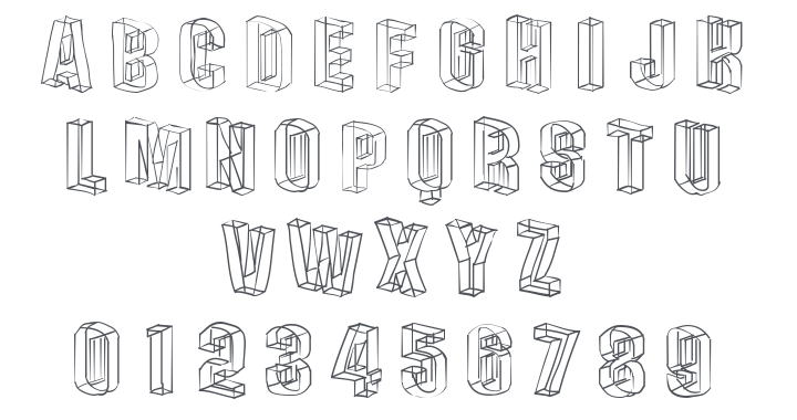 3D Sketches Font