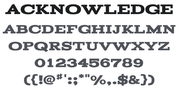 Acknowledgement Font