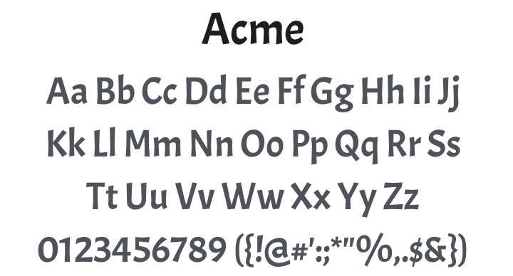 Acme Font