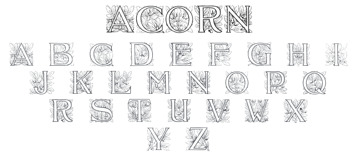 Acorn Initials Font