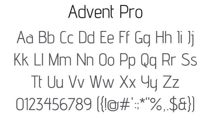 Advent Pro Font Family