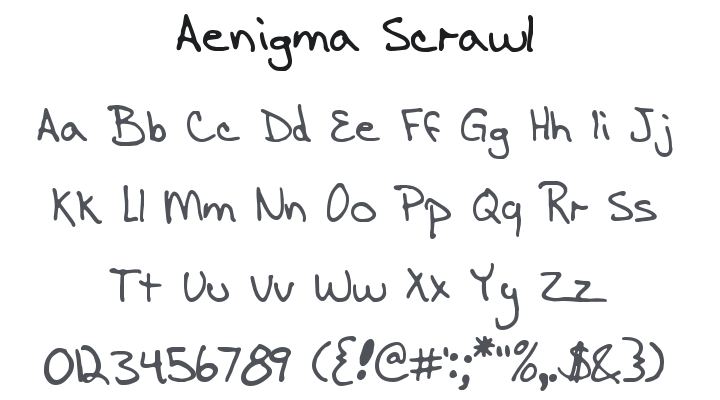 Ænigma Scrawl Font