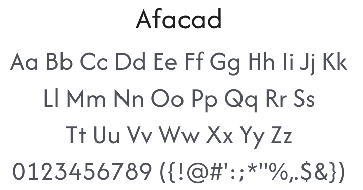 Afacad Font Family