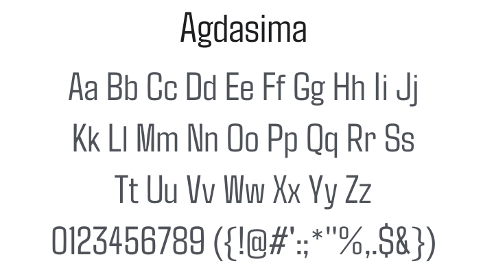 Agdasima Font Family