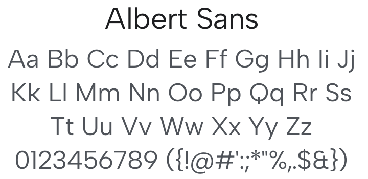 Albert Sans Font Family