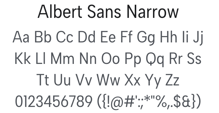 Albert Sans Narrow Font Family