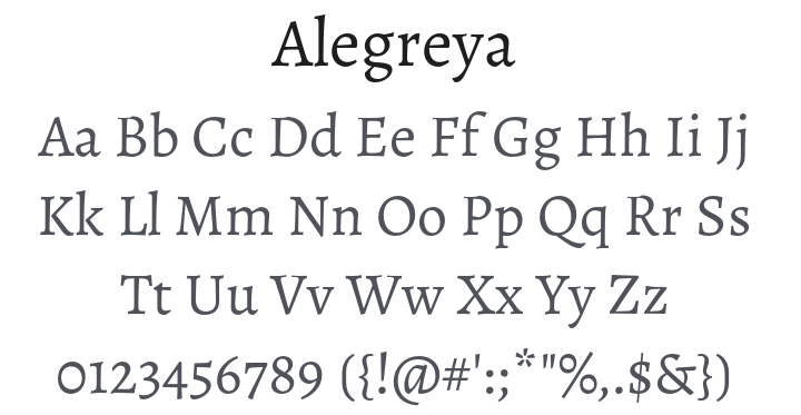 Alegreya Font Family
