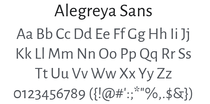 Alegreya Sans Font Family