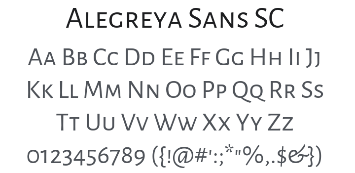 Alegreya Sans SC Font Family