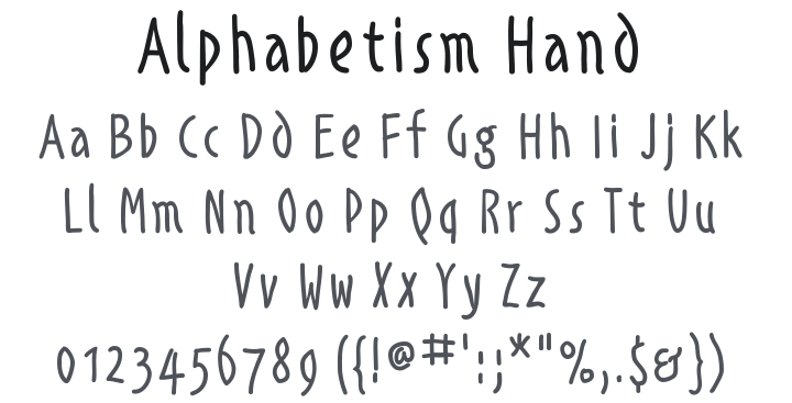 Alphabetism Hand Font